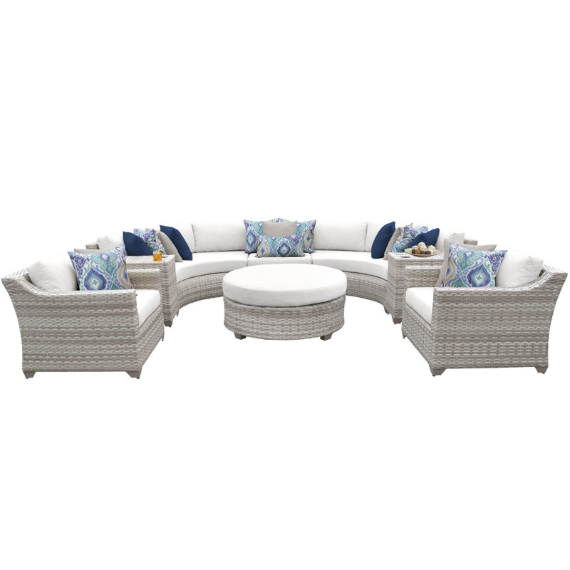 Sol 72 Outdoor™ Falmouth Wicker 9 Person Outdoor Seating Group with